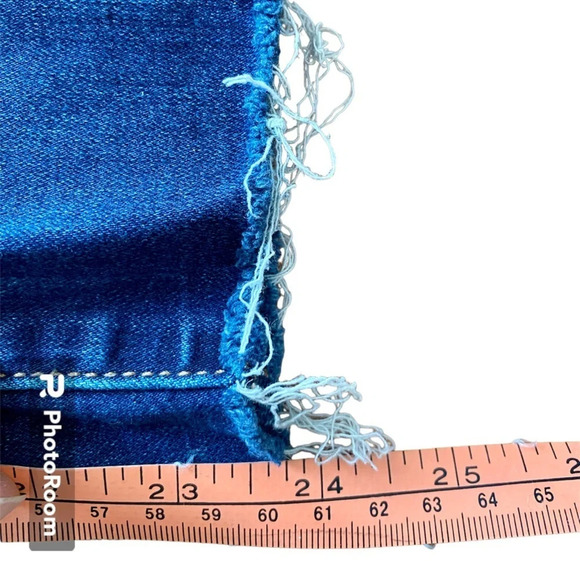 AMERICAN Eagle Dark Wash Jegging Crop Skinny Distressed  Ripped Jeans Size 0 - Picture 9 of 10